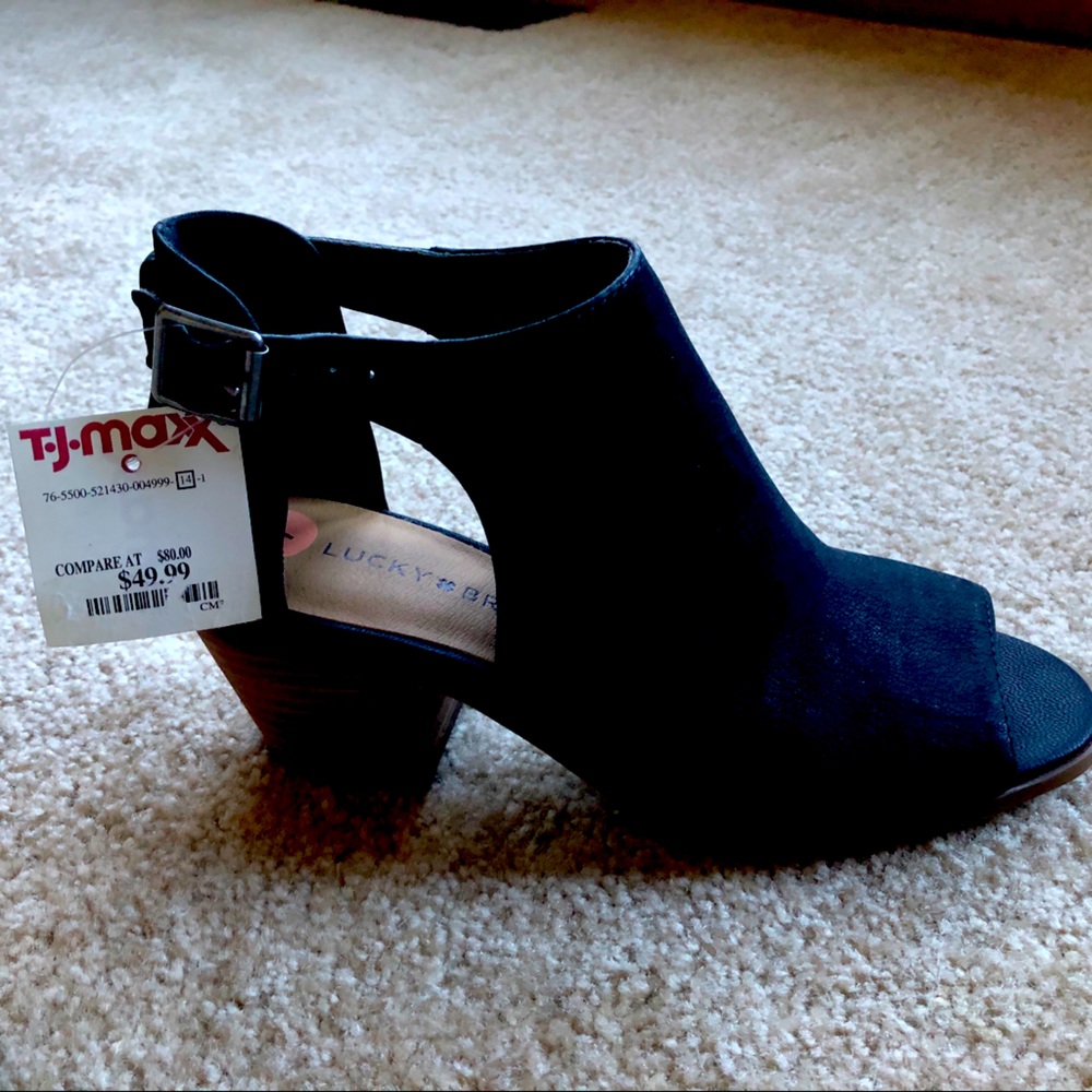 Black Ankle Open Toe Booties